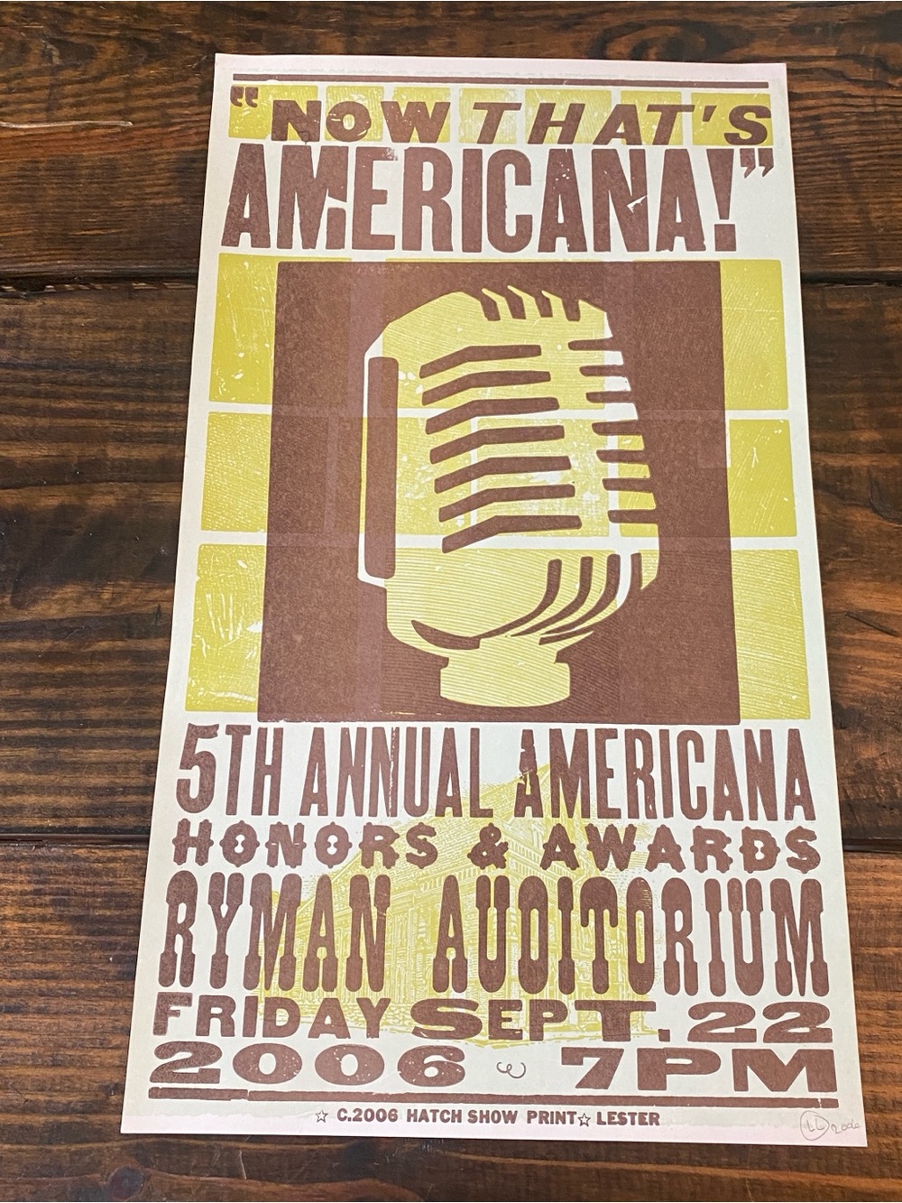 Hatch Show print that’s americana 5th annual Americana awards poster Ryman 2006